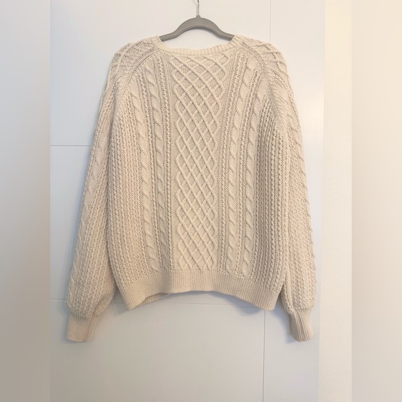 Sezane Cream Cable Knit Sweater - Picture 4 of 13
